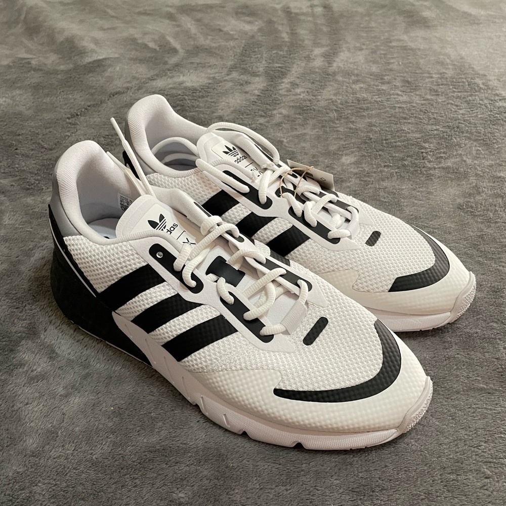 Black and White Adidas Running Shoes Sneakers